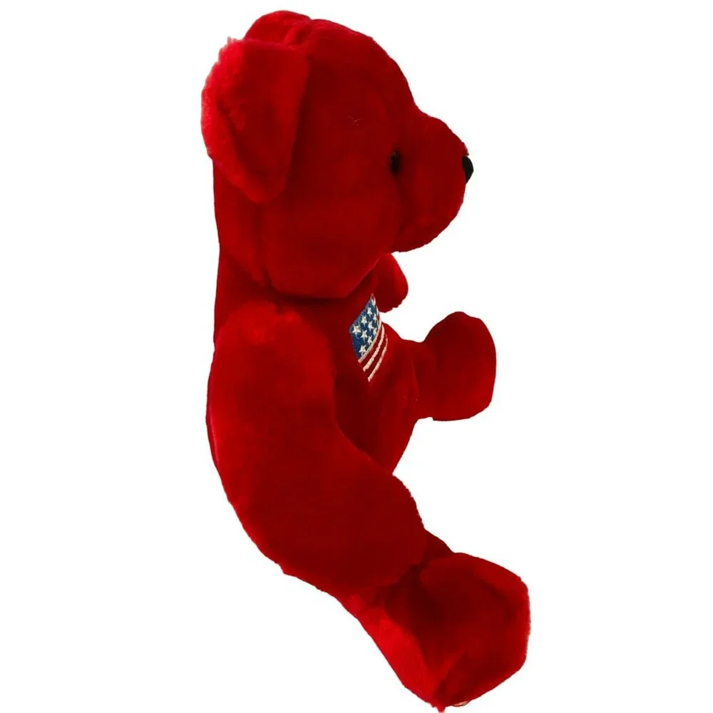 Vintage Royal Plush Toys Bear NWT 9 1/2" Red White Blue American Flag USA w/TAG! - Picture 4 of 7